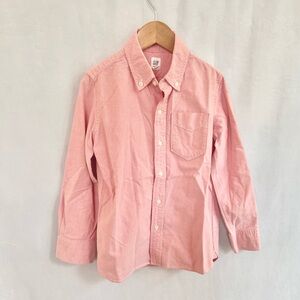 Gap Kids Long Sleeve Button Down Oxford Shirt Pink SMALL 6-7 EUC